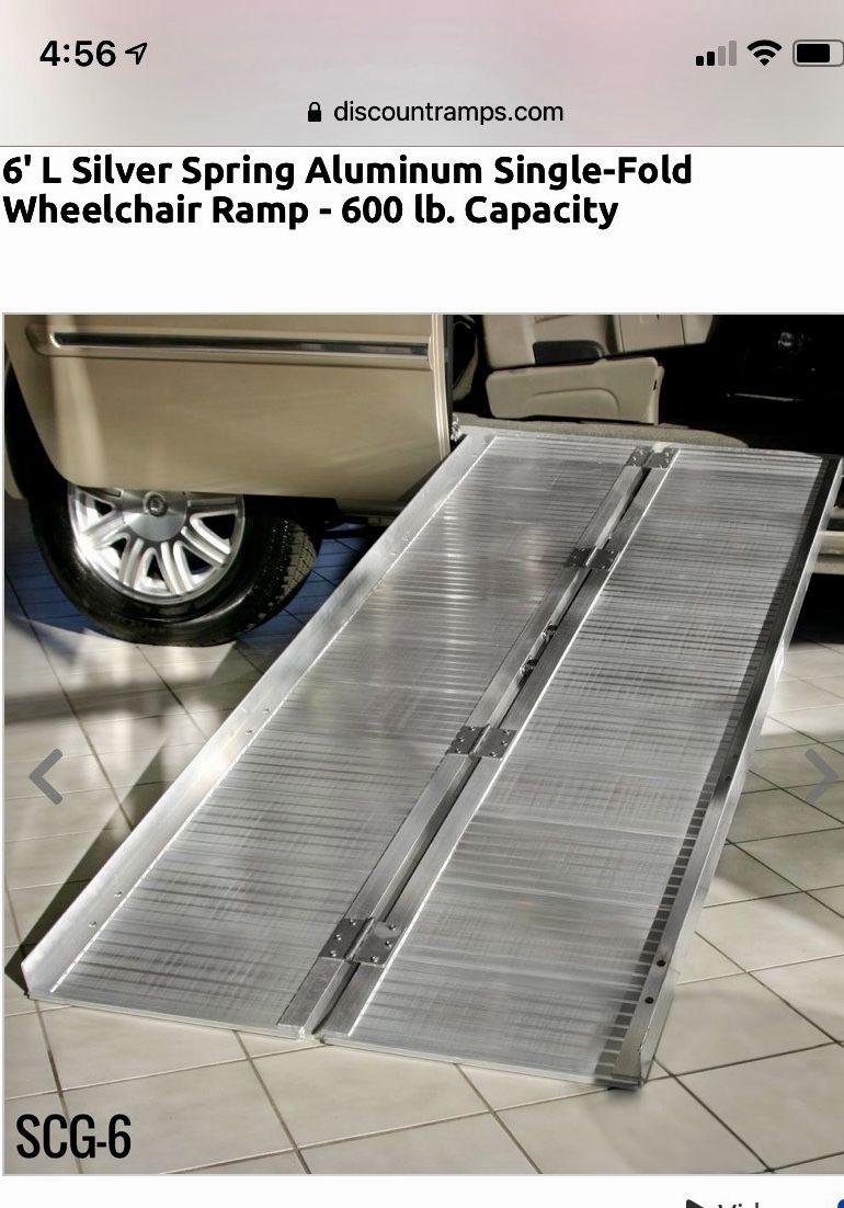 6’ L Silver Spring Aluminum Single - Fold Wheelchair Ramp - 600 lb. Capacity