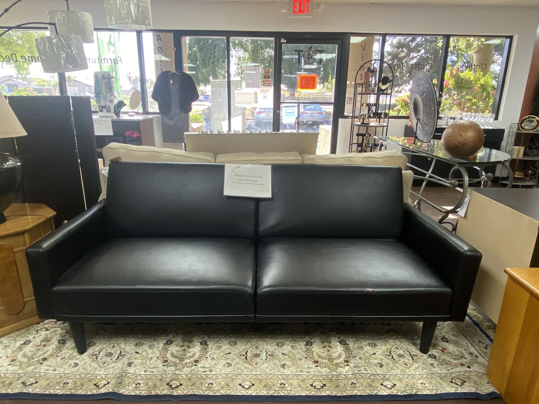 NEW Faux Leather Black Futon