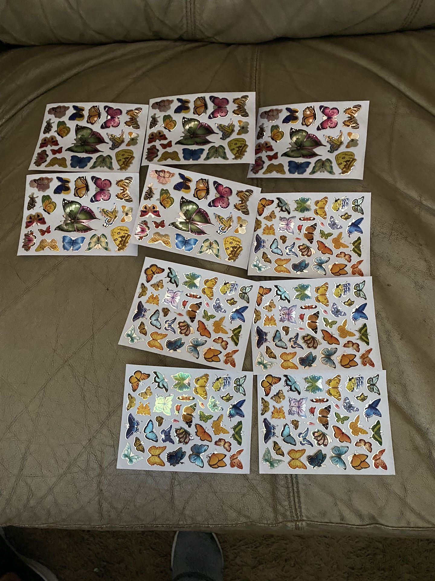 Package Of Butterflies For Wheel Spokes And 10 Sheet Of Metallic Butterfly Stickers 