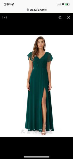 Azazie Bridesmaids Dress Green Size 12 Thumbnail