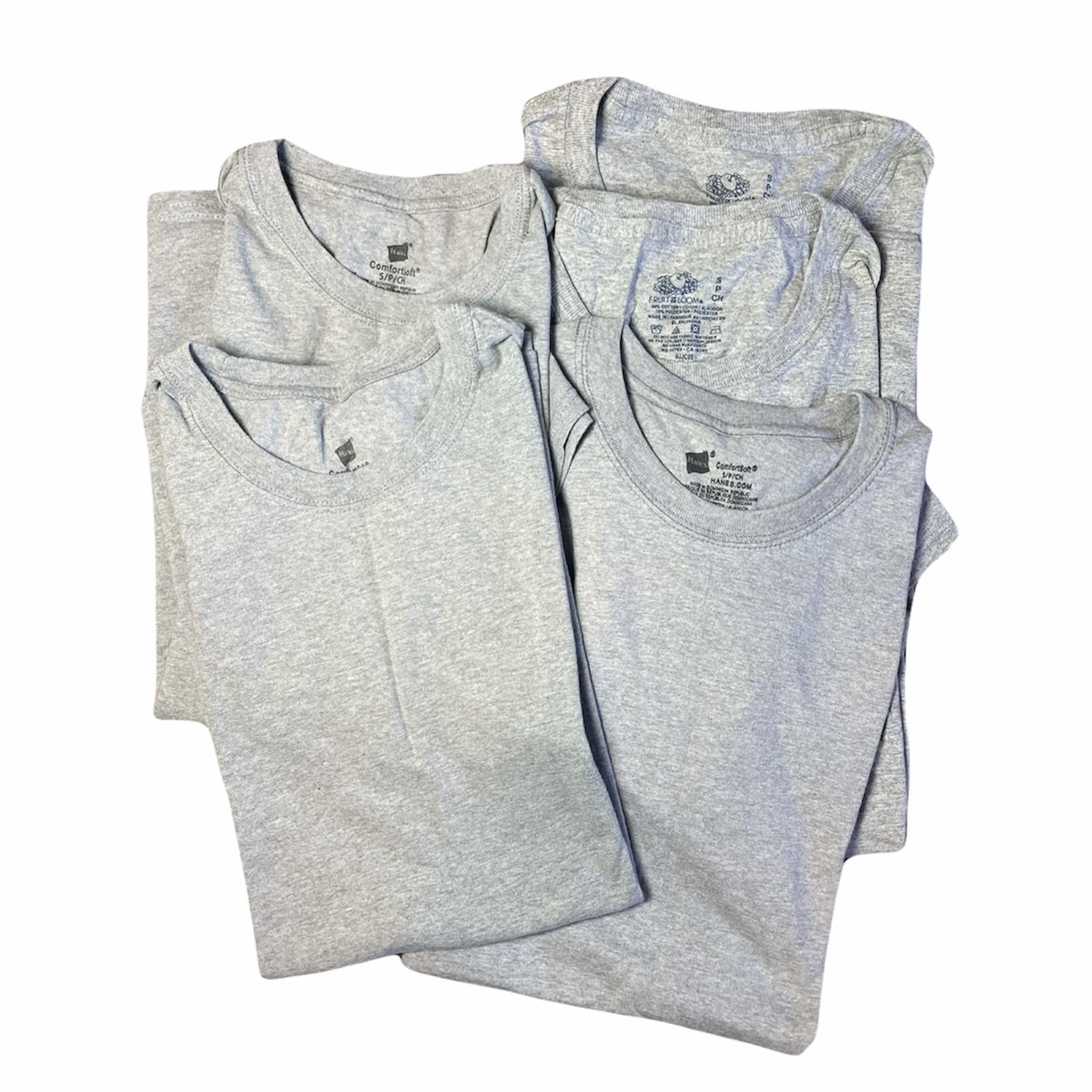 Bundle of 5 Men’s S Heather Grey Plain T Shirts New