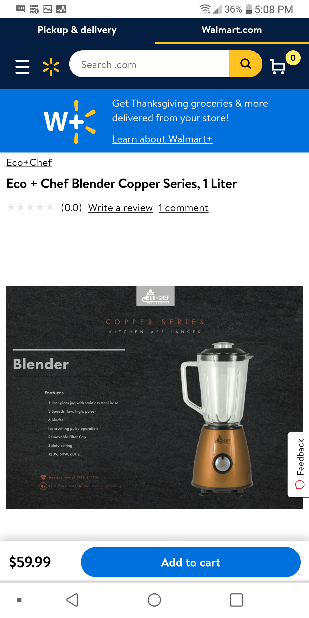 6 piece Eco Chef copper cookware set
