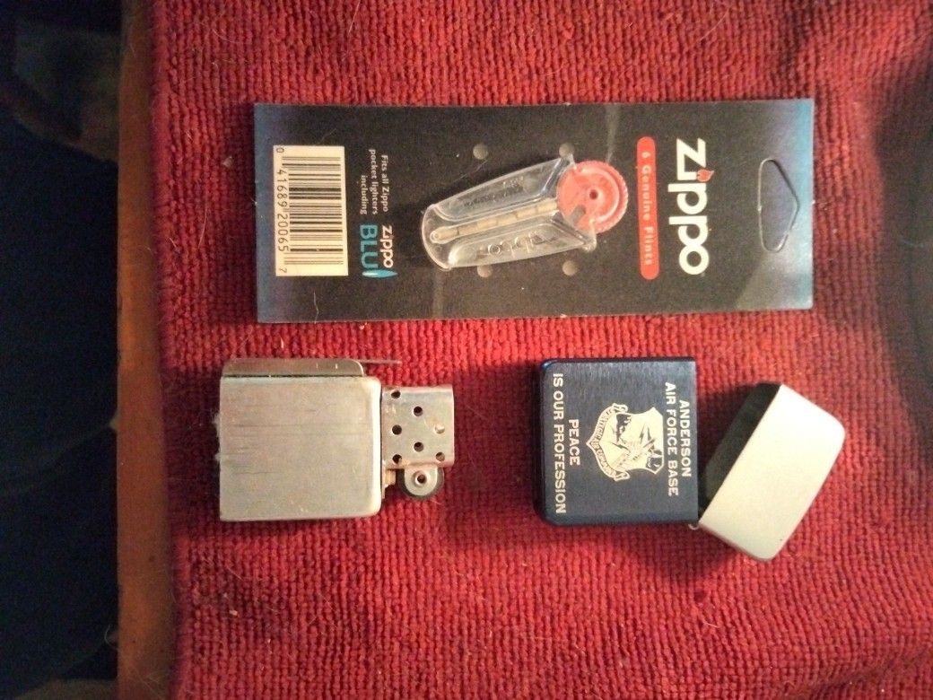 Zippo Lighter With Pack Of Flints