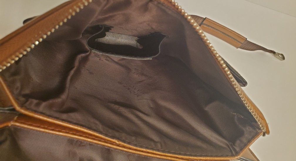 Montblanc Leather Crossbody Envelope Messenger Cognac Bag