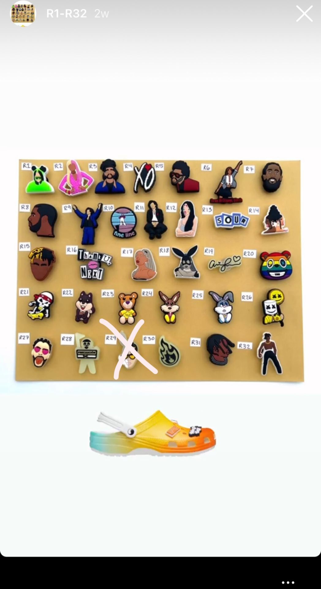 Harry Styles Croc Charms