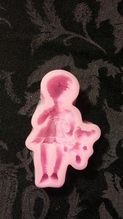 Silicone mold girl with bear Thumbnail