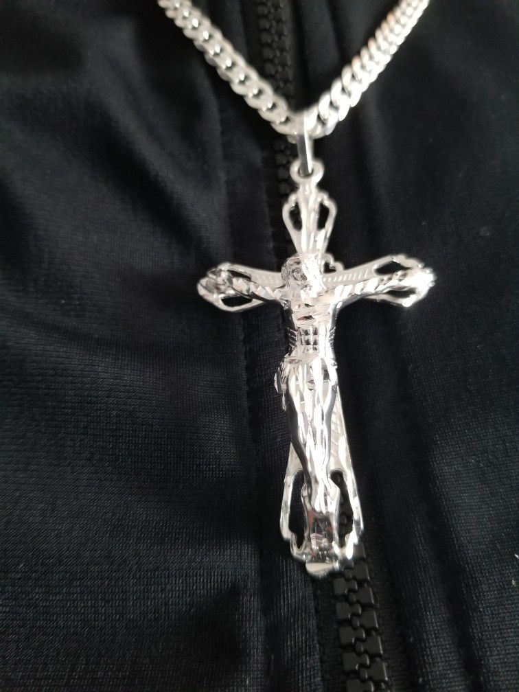 Cadena y Cristo Plata 925MX  / Silver Chain And Christ 