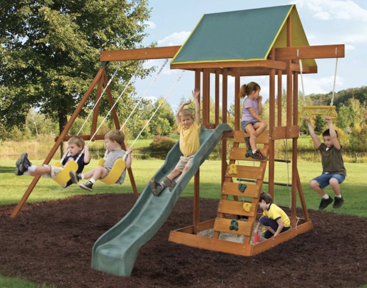 KidKraft Meadowvale II Wooden Swing Set