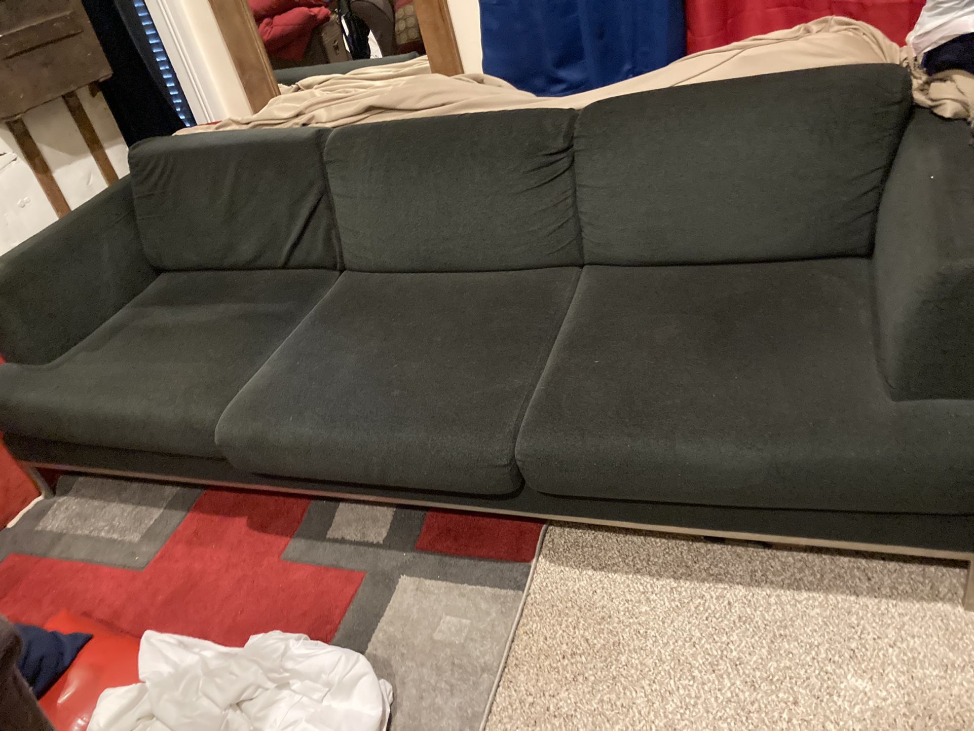 Navy Blue Microfiber Couch