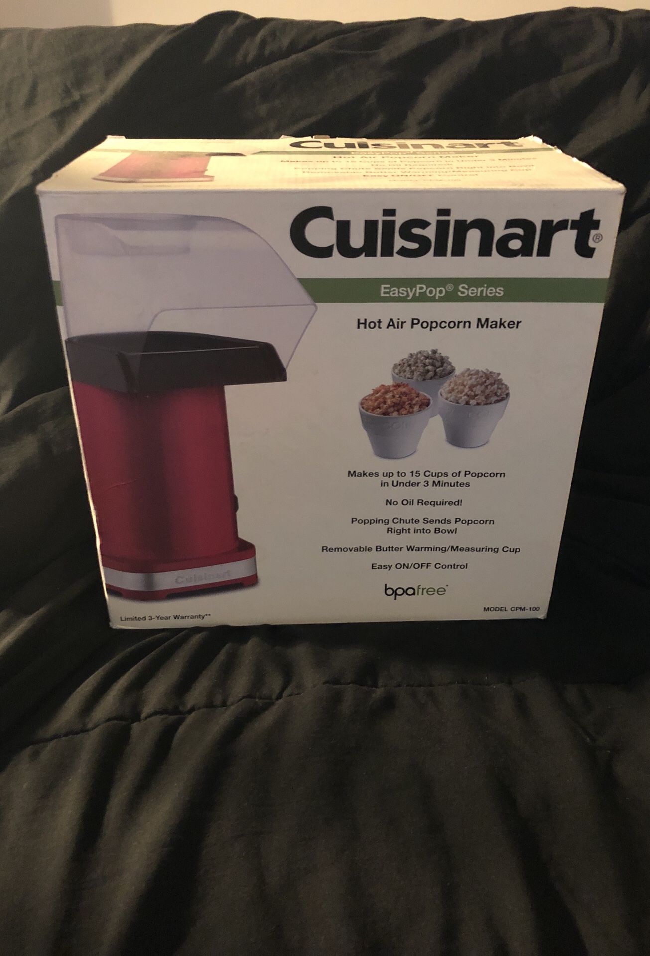 Cuisinart EasyPop air popper red popcorn popper