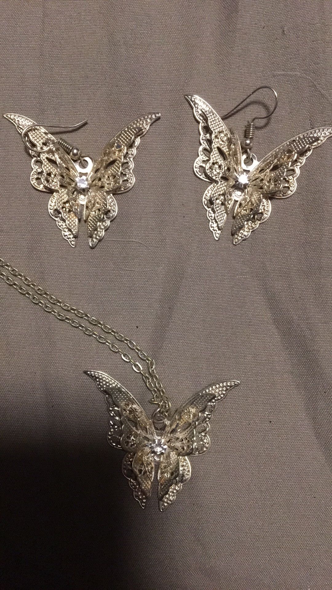 Filigree Sterling Silver Butterfly Set