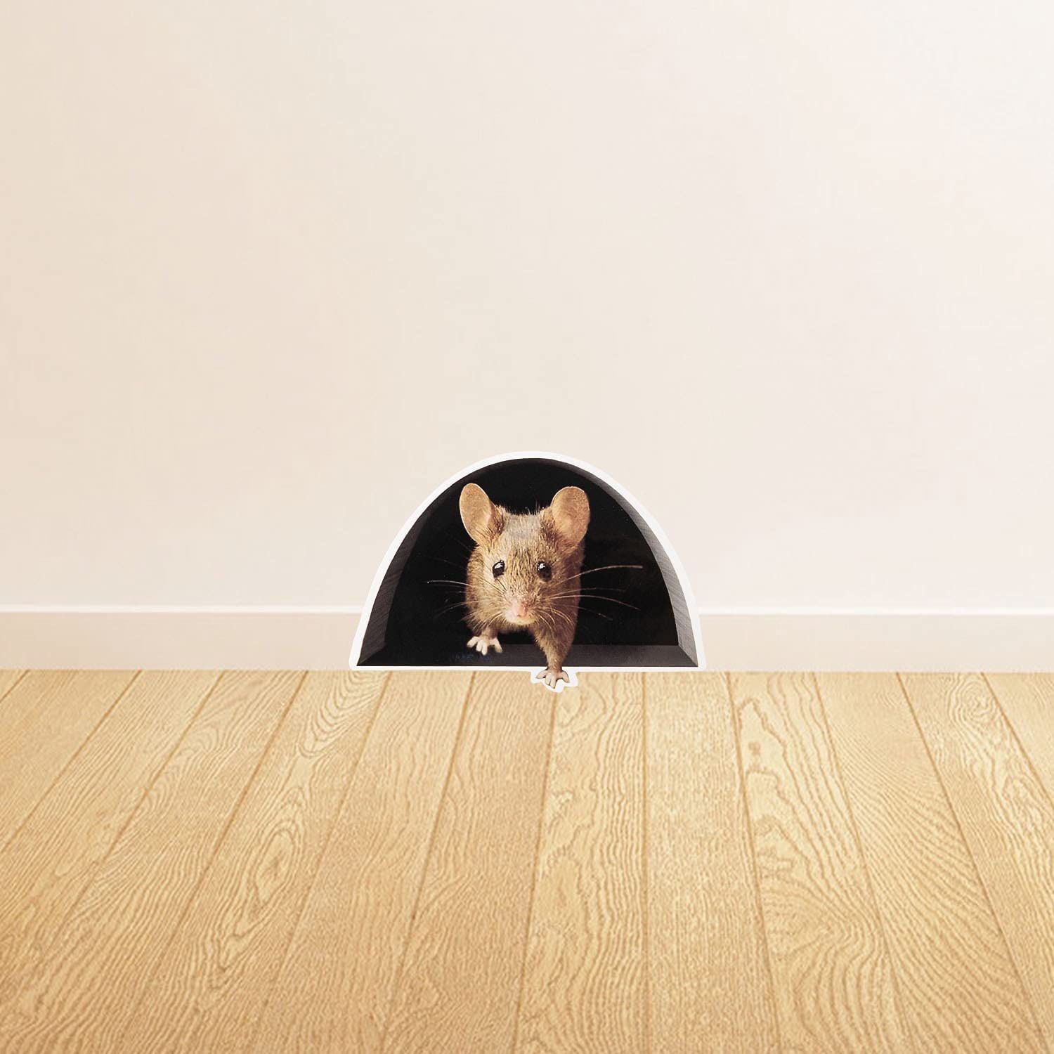 3-d Mouse Hole BaseBoard Sticker