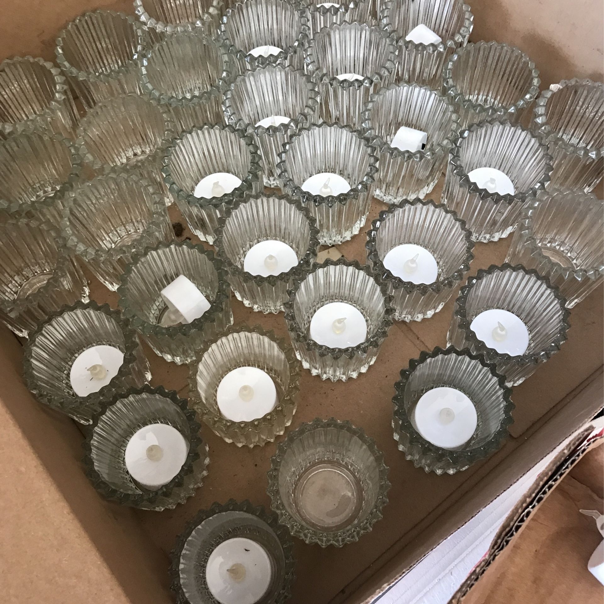 36 clear pleated Votives