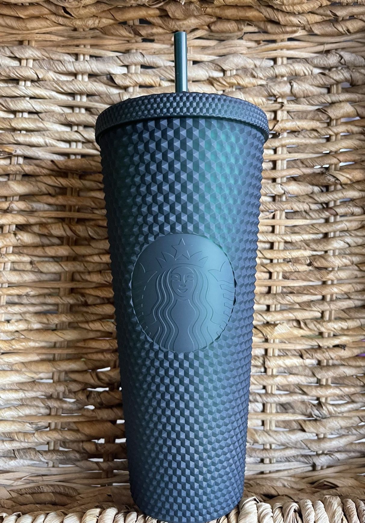 2022 Starbucks Matte Dark Green Soft Touch Studded Venti Tumbler Cold Cup