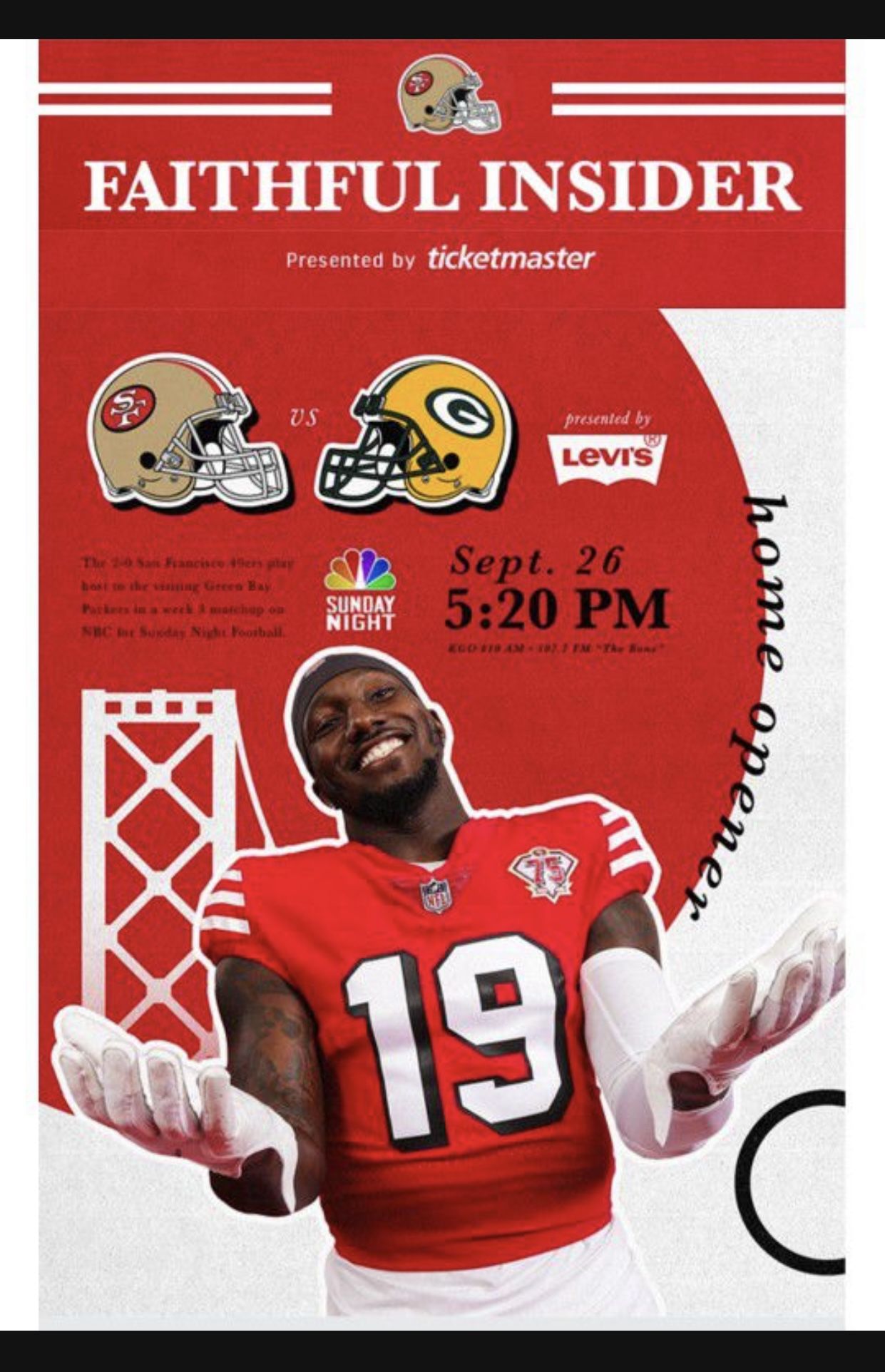 49ers vs Packers 2 Tickets All Inclusive Field Level for 49ers vs Packers 2 Tickets All Inclusive Field Level for