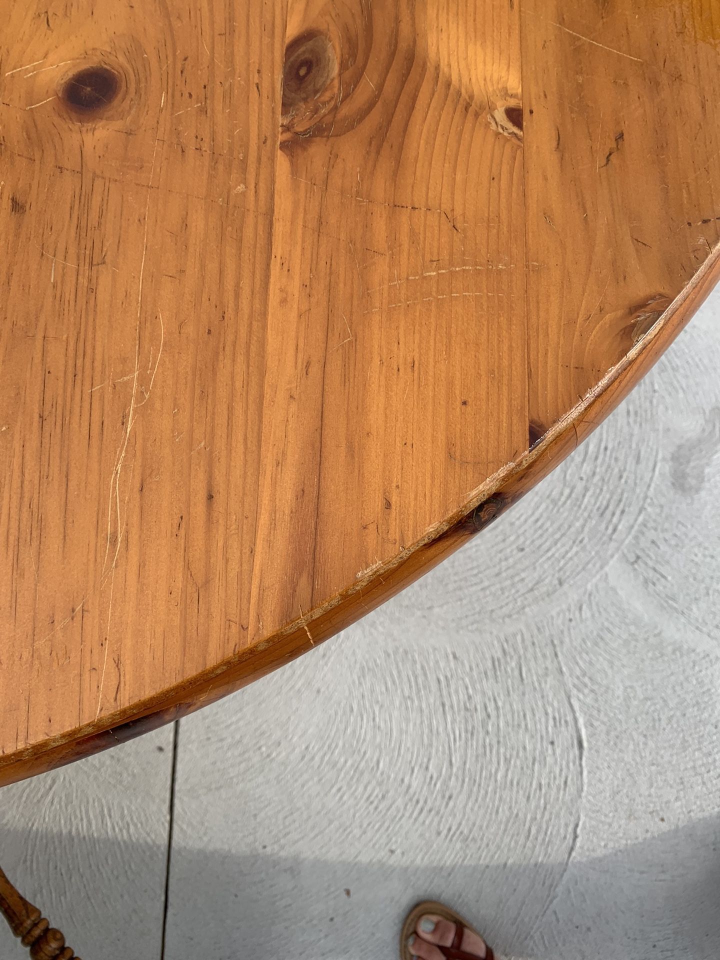 Solid Wood Pine Farmhouse Kitchen Or Dining Table With Leaf for 4 - 6 Plus 2 Chairs