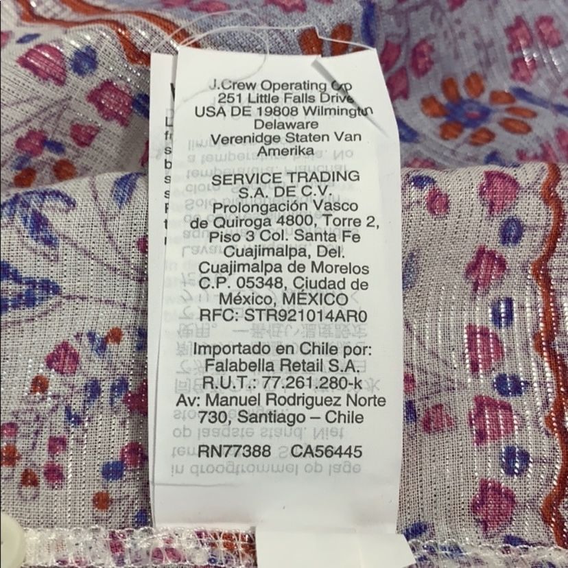 J. Crew Iris Block Print Popover Tunic Blouse Size Medium