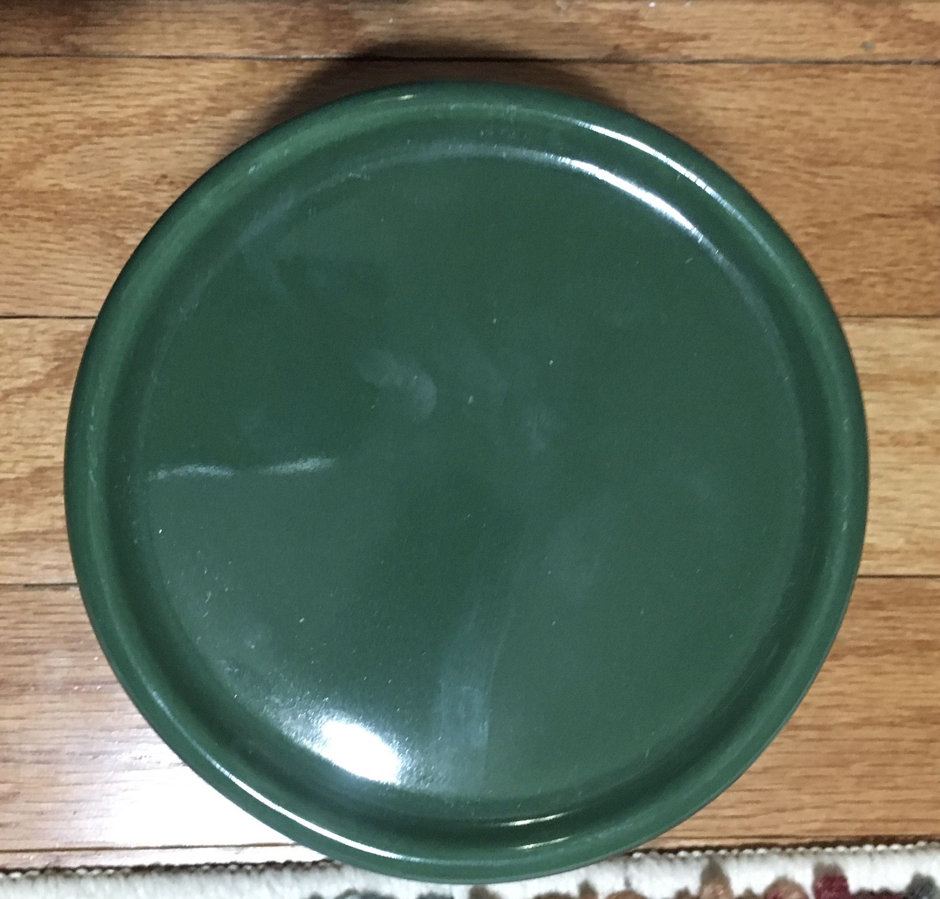 Longaberger 1 Pint Salt Crock Green With Lid and Candle