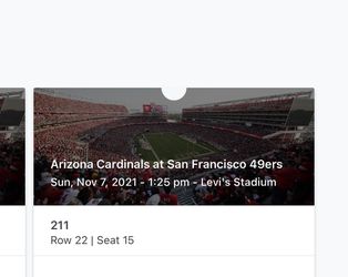 49er Vs Cardinals Football Game Tickets (2)  Thumbnail