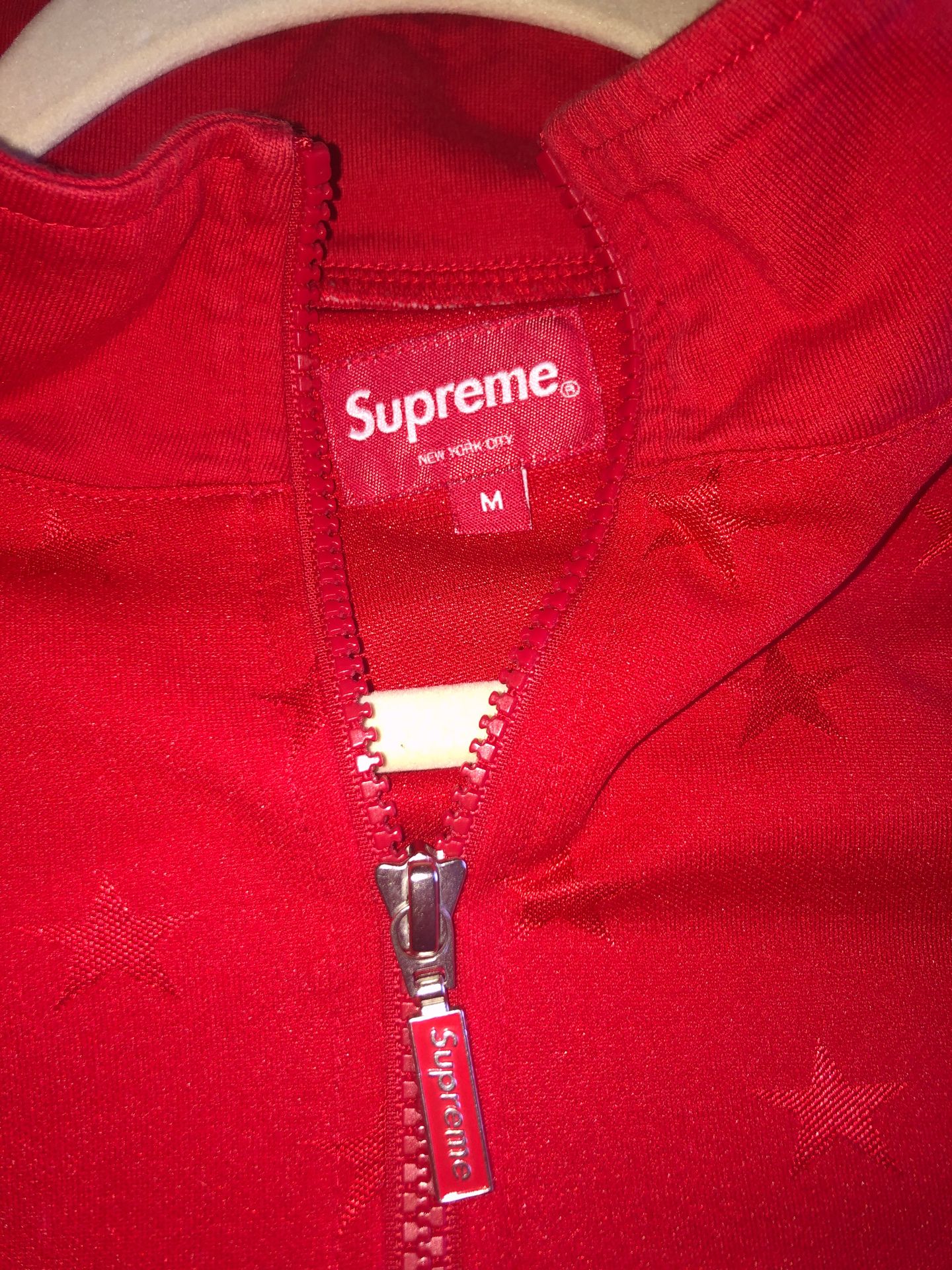 Supreme Red pull over track jacket