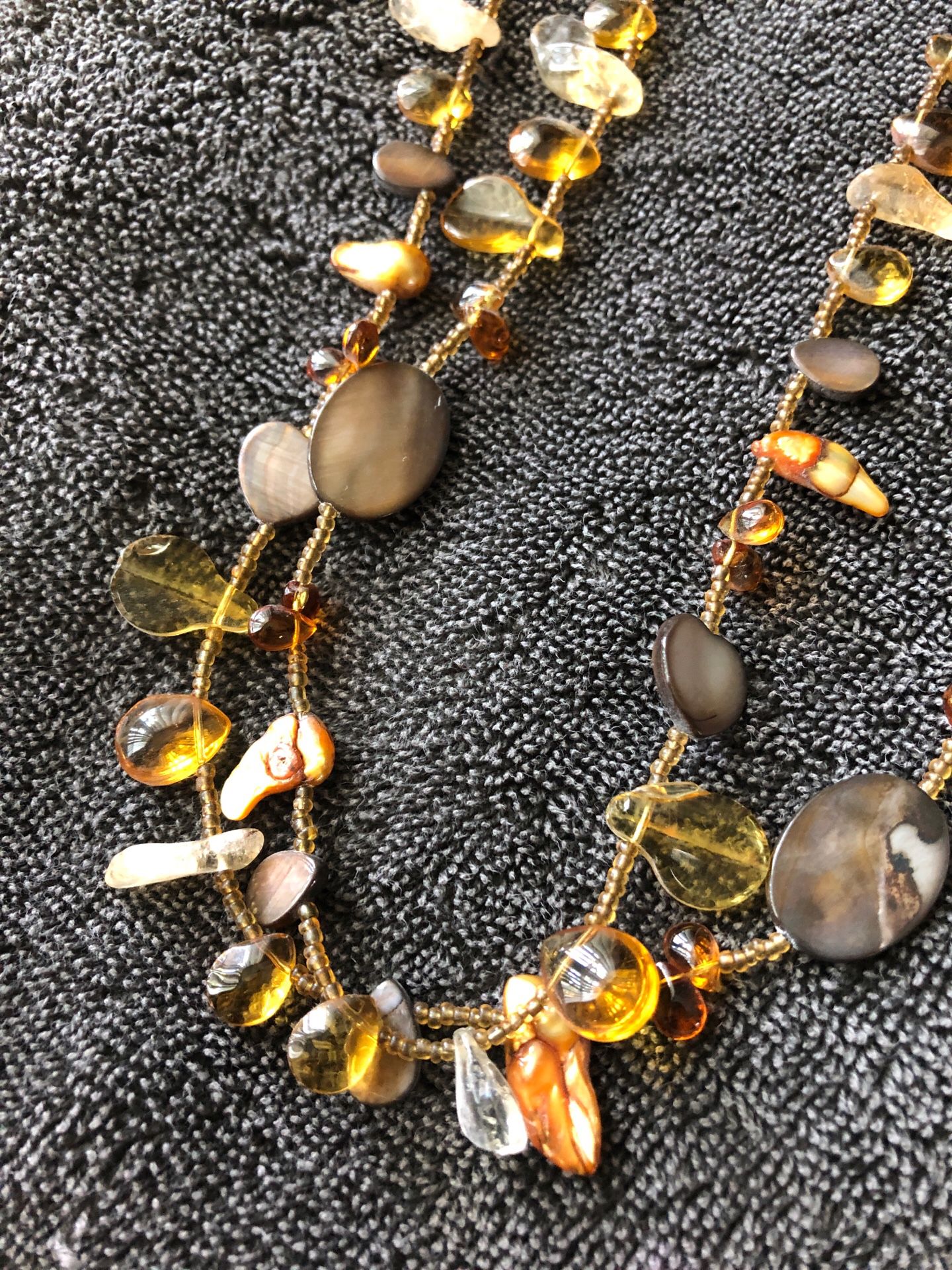 Shell and Amber Glass necklace
