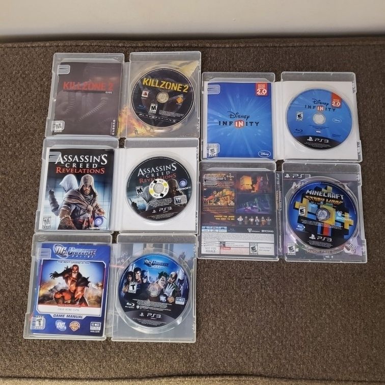 5 - PS3 Games : Killzone 2 / Minecraft Story Mode / DC Universe / Assassins Creed / Infinity