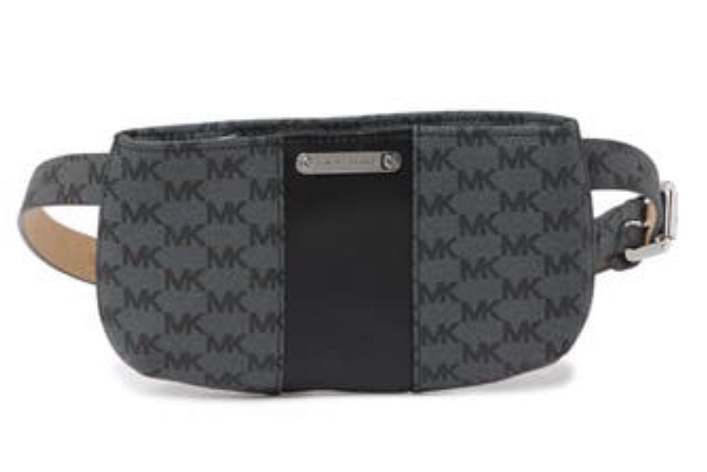 Michael Kors Logo Belt Bag Waist Pack Fanny Monogram Black