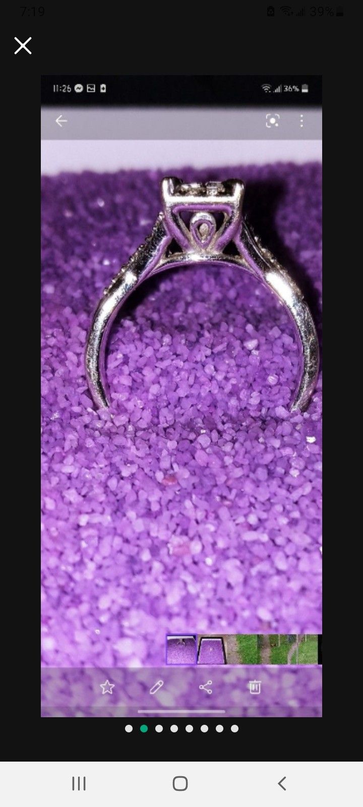 10 Carat White Gold With 1/3 Carat White Diamond Ring Size 6.5