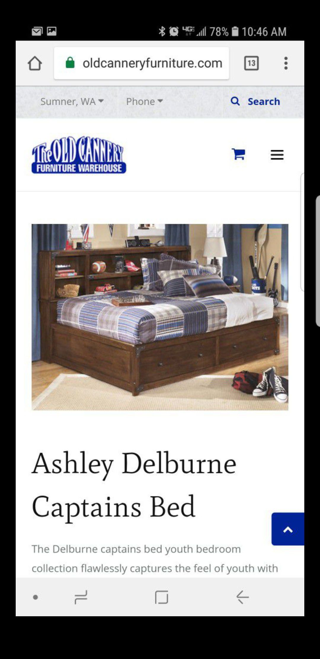 Ashley Delburne Twin Captains Bed From, Used Twin Captains Bed