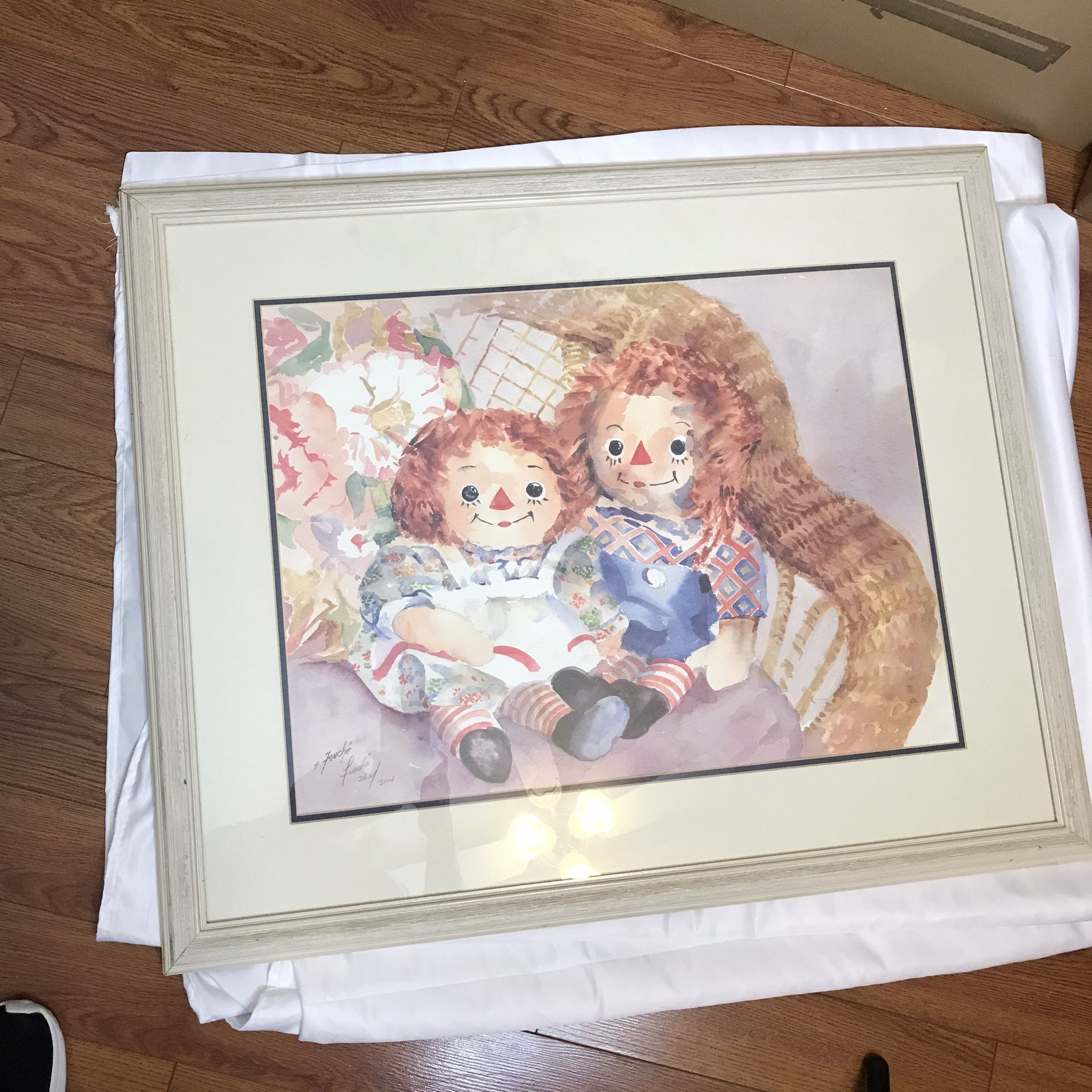 Raggedy Ann & Andy framed artwork