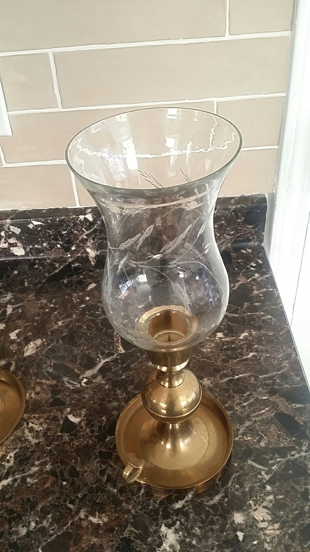 Brass candle stick holder 40.00 for 2 obo