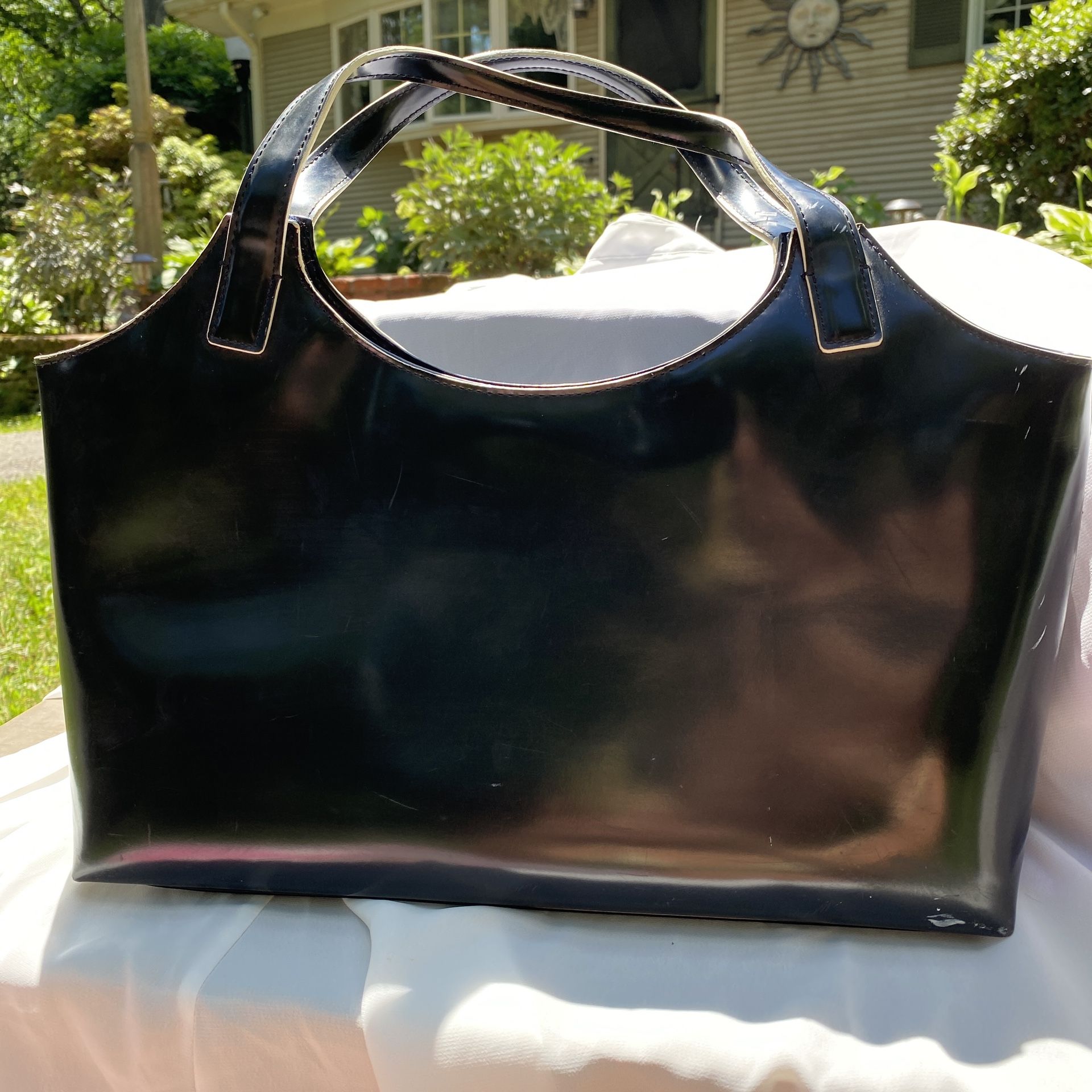 City DKNY Leather Bag Black Leather