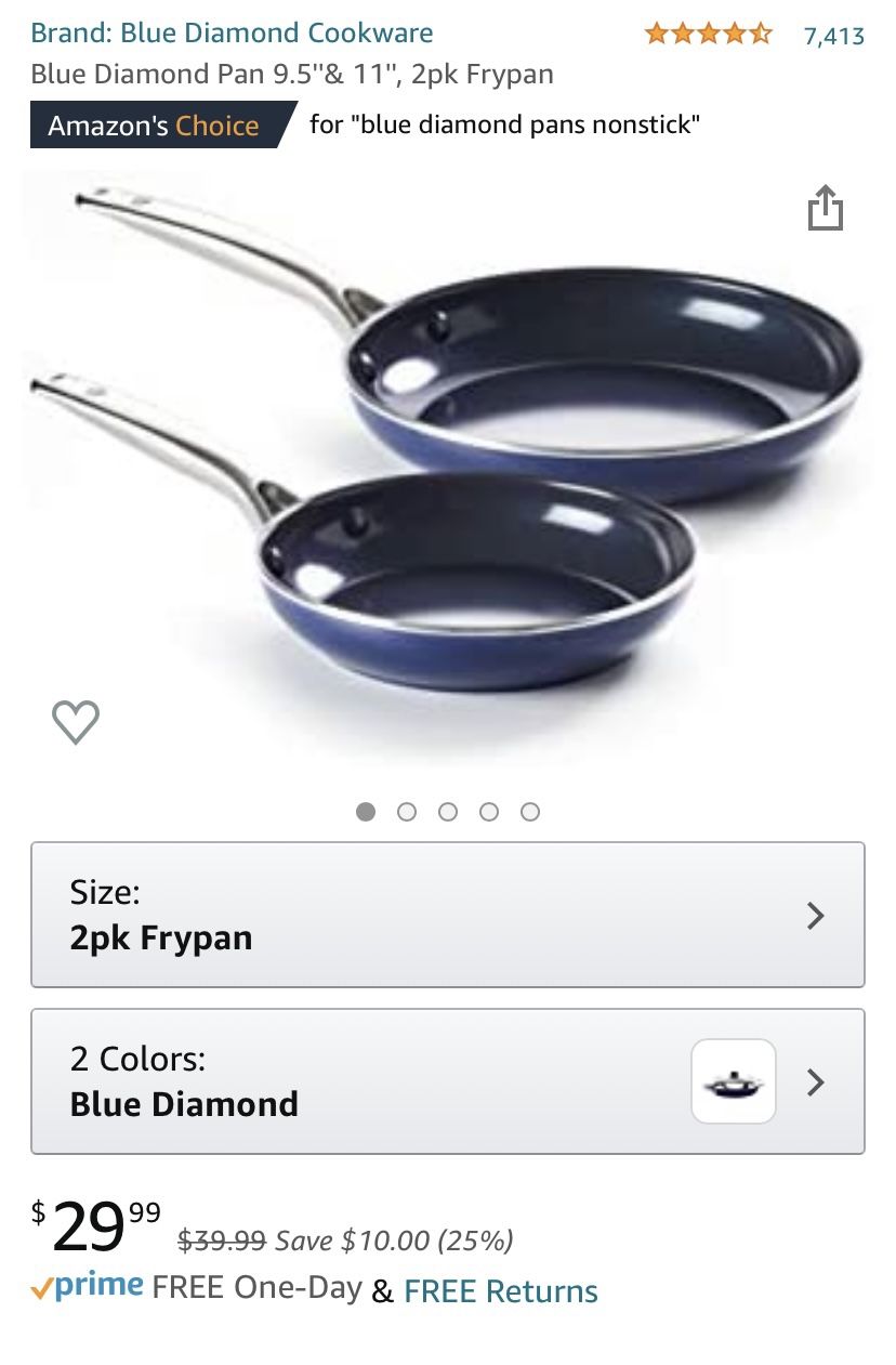 Blue diamond cooking pans