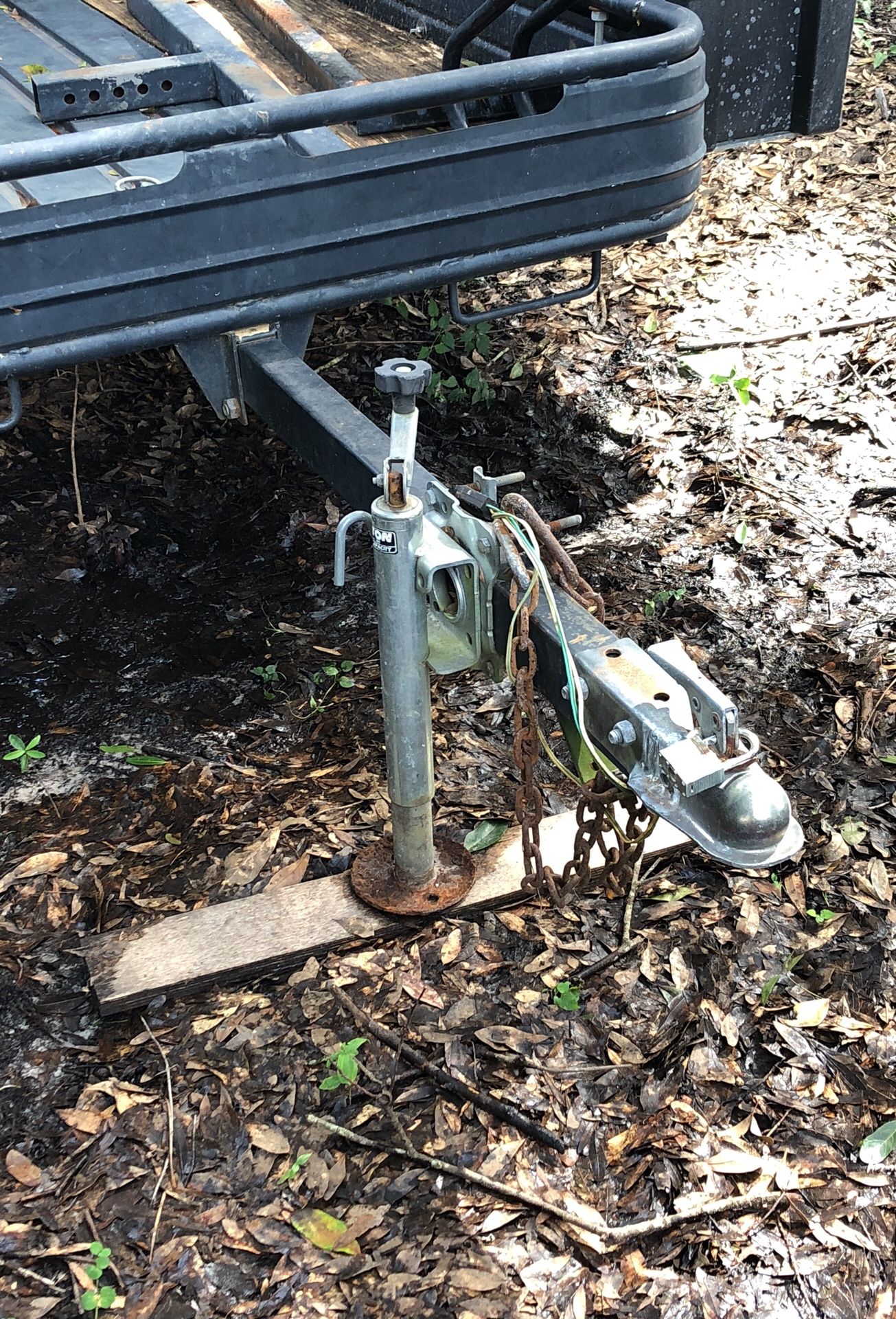 4x8 trailer all steel set up for motorcycle 2 tool box one on each side