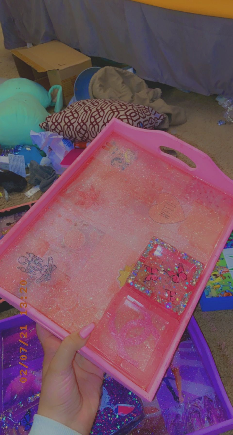 Pink Rolling Tray Set