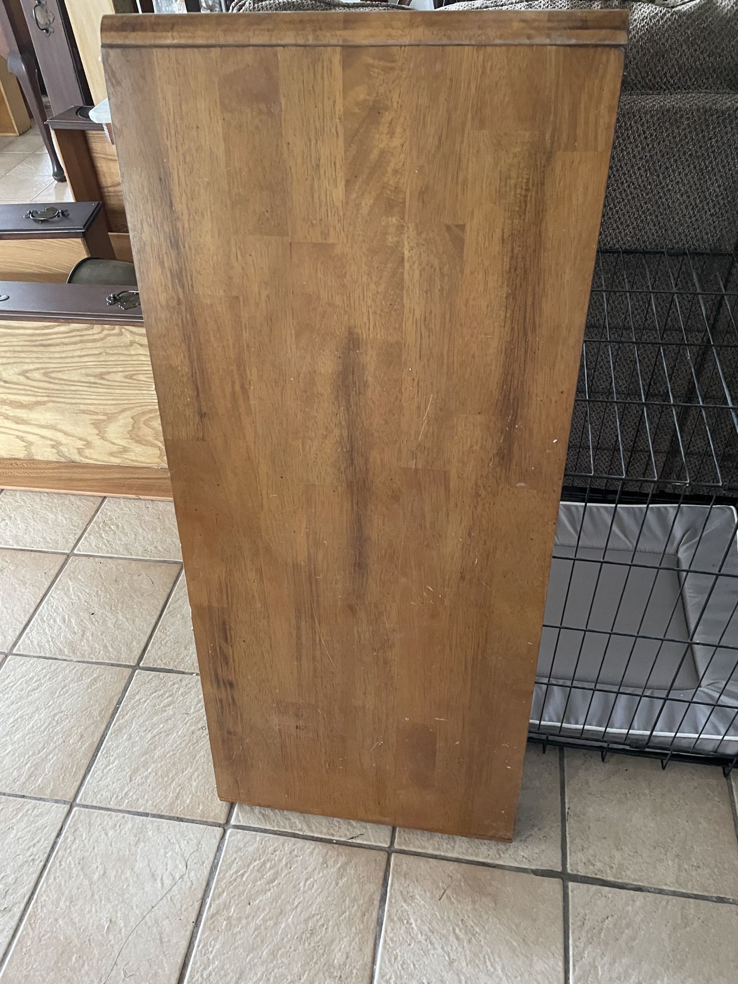 Large Maple Wood Dining Table With Leaf And 3 Chairs