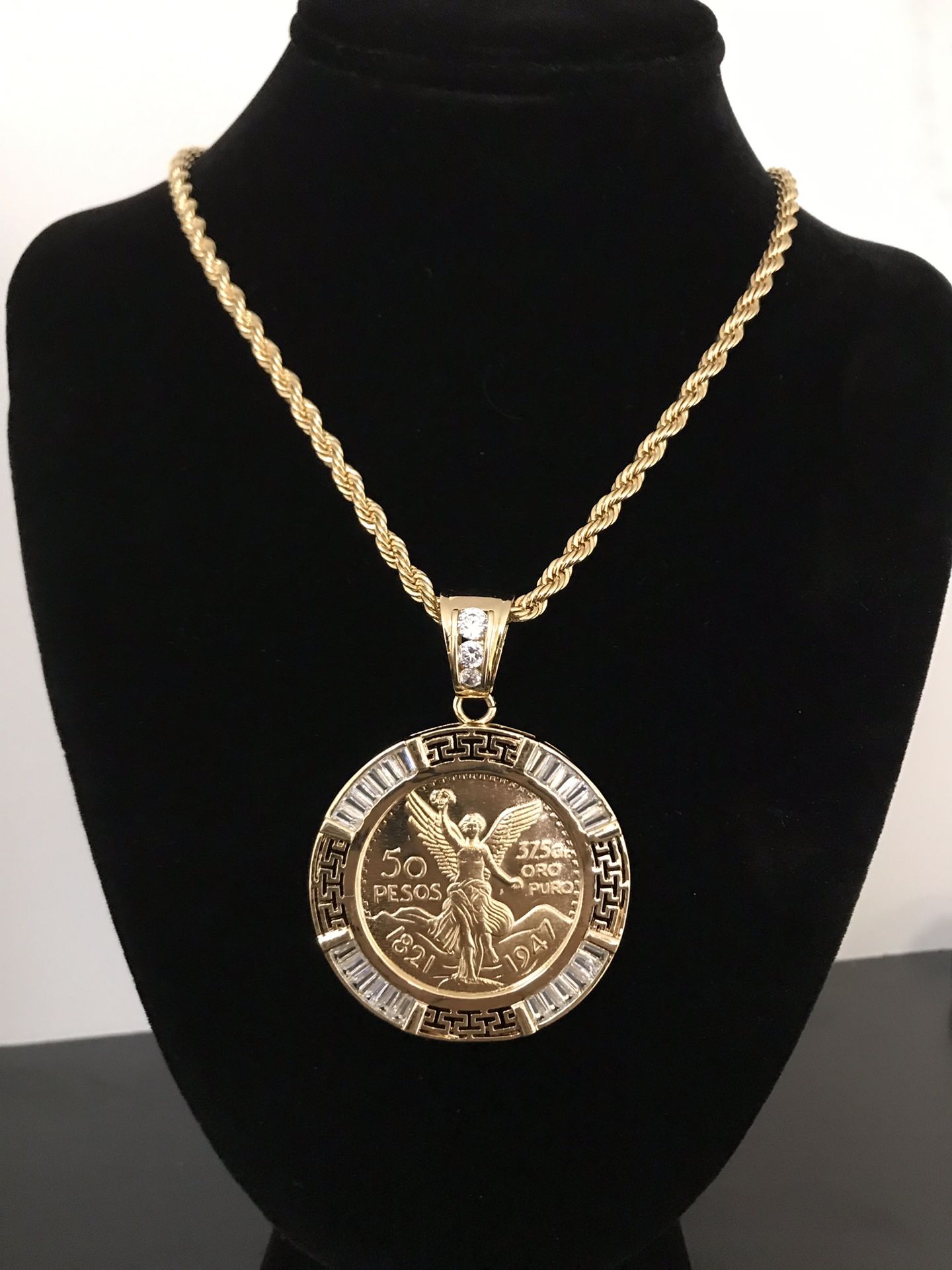 14k Gold Filled Rope Chain With Versace Centenario For Sale In Houston 