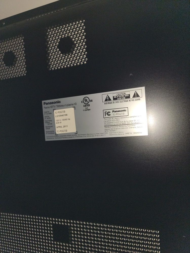 55" PANASONIC 3D TV (needs New Powerboard)