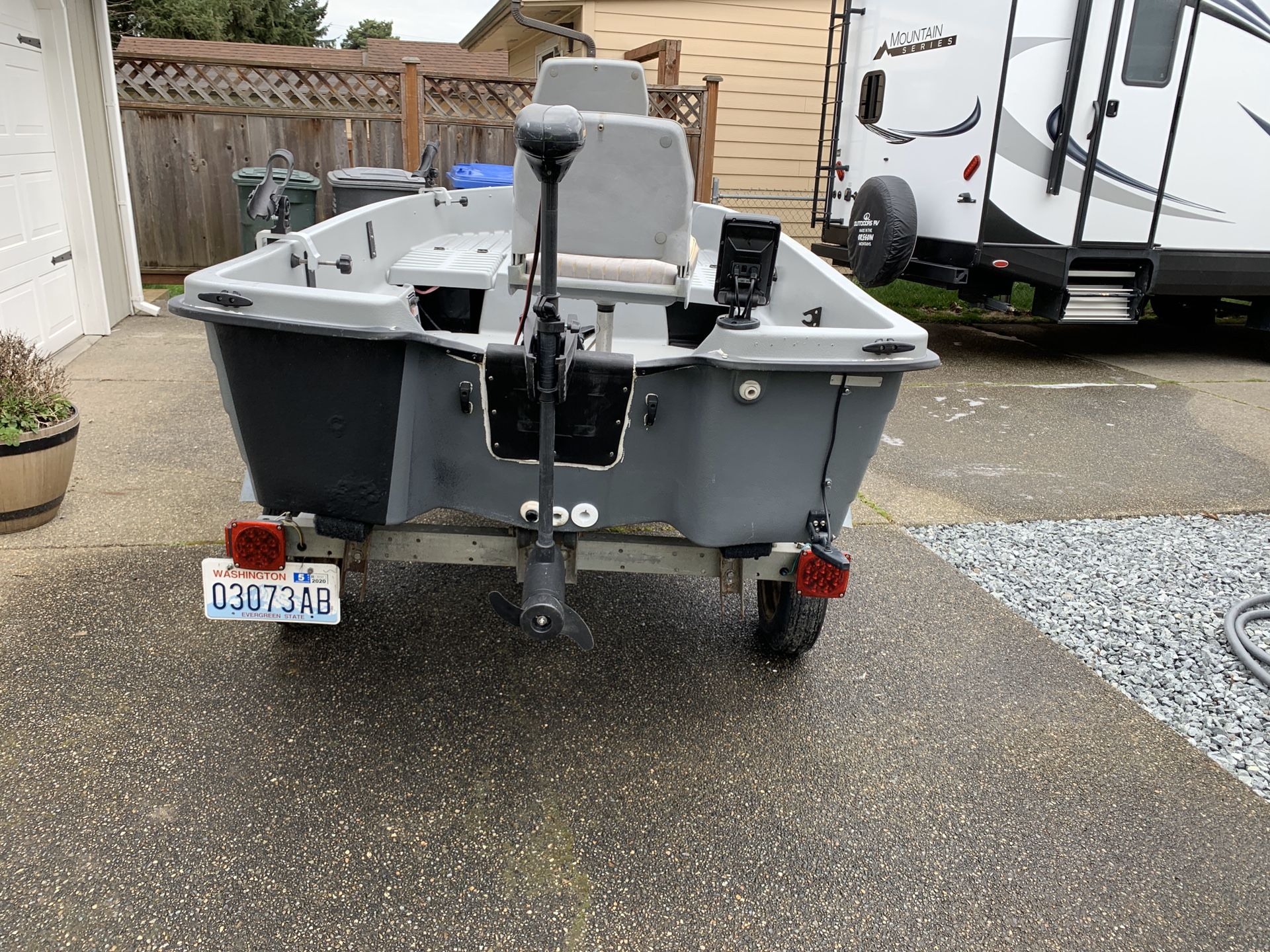 Bass Tender 11.3 Plastic Bass Fishing Boat & Trailer for Sale in Sumner