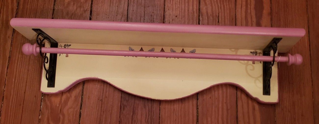Pretty Pink Shelf 22x5x5 With Blanket Bar