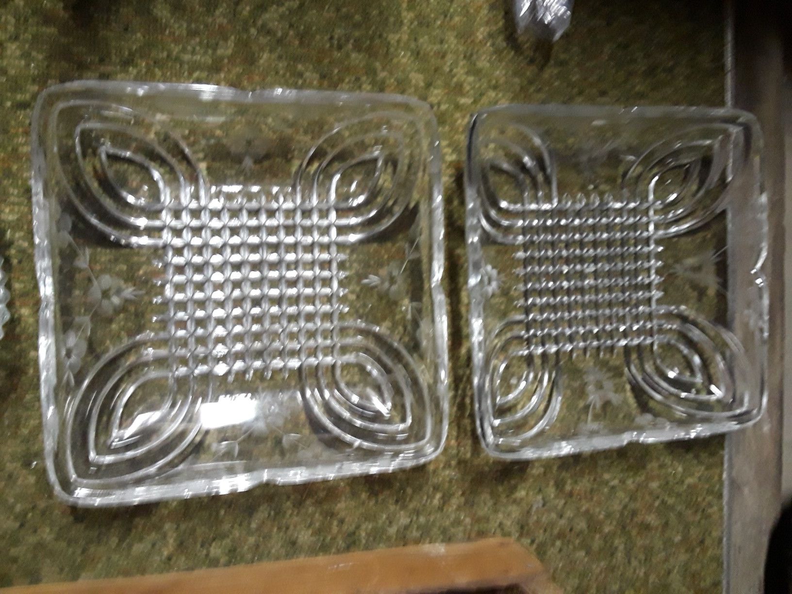Large crystal serving dishes