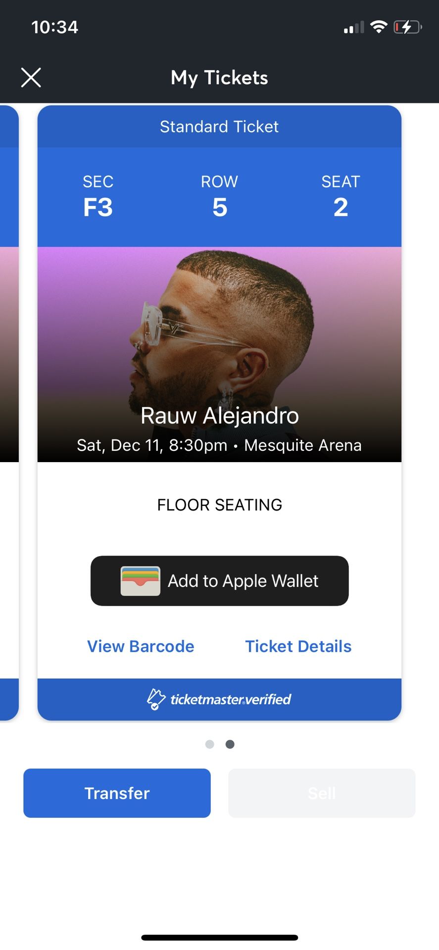 2 RAUW ALEJANDRO - side to side Floor Tickets!