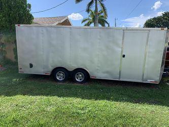Enclosed trailer great for hauling cars motorcycles or precious cargo 8000 or best offer comes with upgraded tires and rims as well as two otheo other Thumbnail