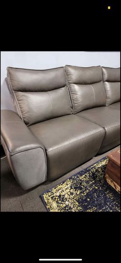 Brand new top grain Italian leather sectional IN STOCK - all power Thumbnail