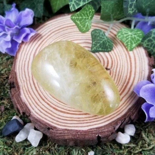 Citrine Crystal Raindrop Palm Stone, Worry Stone #18