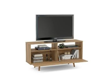 TV Stand with compartment and 2 open shelves Thumbnail
