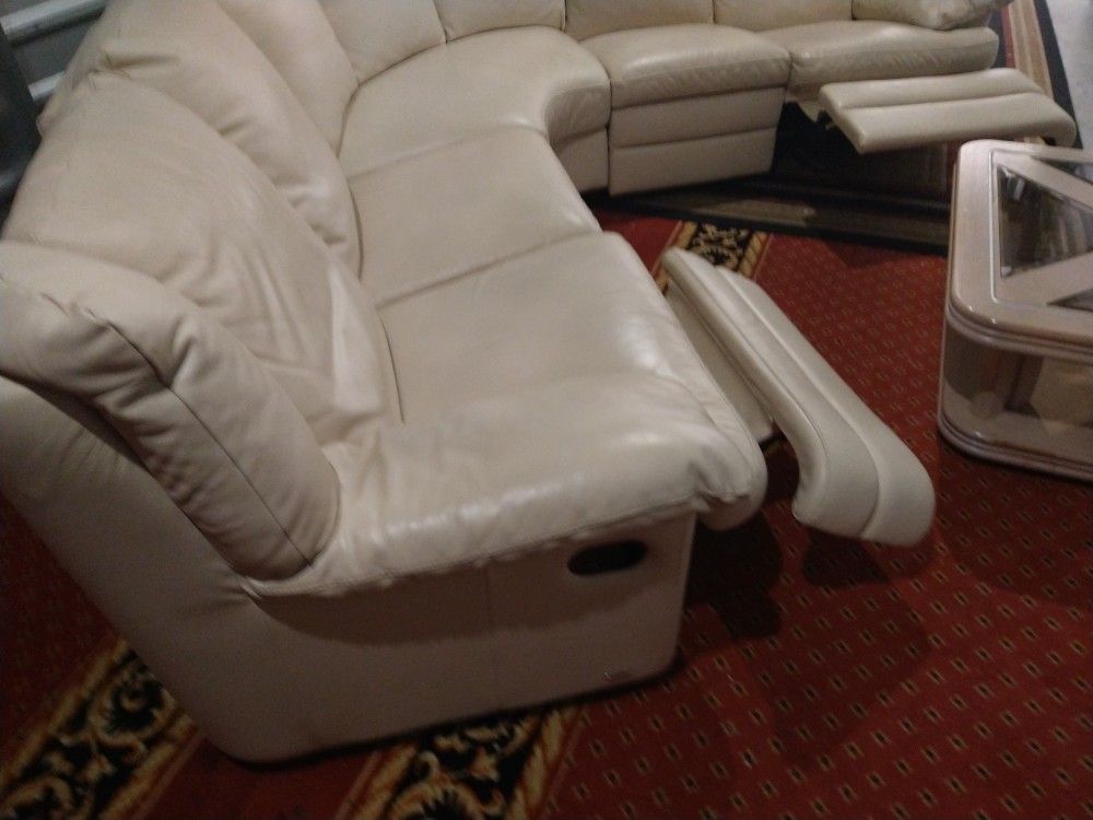 SOFA GENUINE 100% LEATHER RECLINER MANUAL.. DELIVERY SERVICE AVAILABLE 🚚