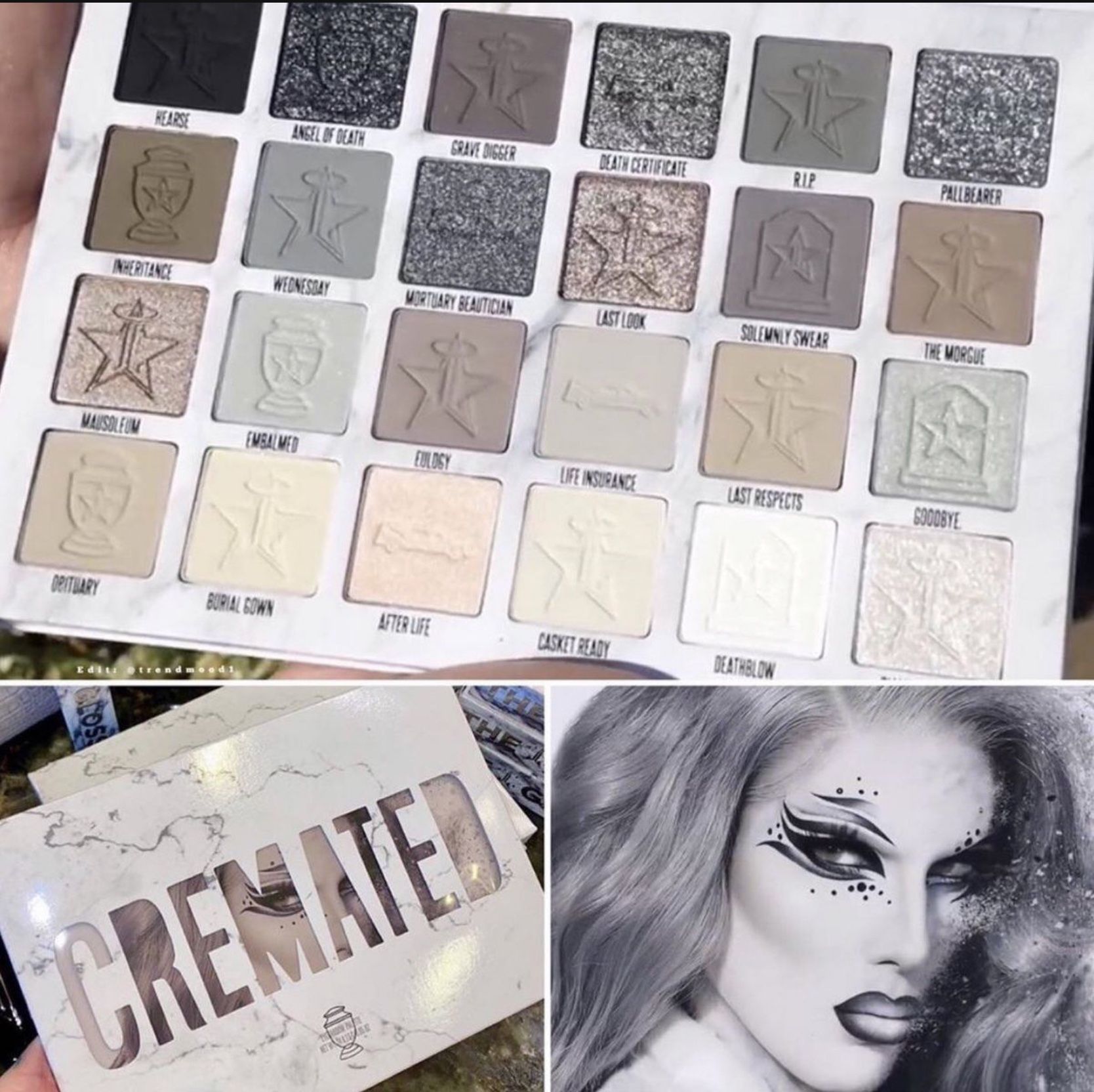 Brand new Cremated palette Jeffree Star Cosmetics Beautiful Gray Tone Makeup Palette