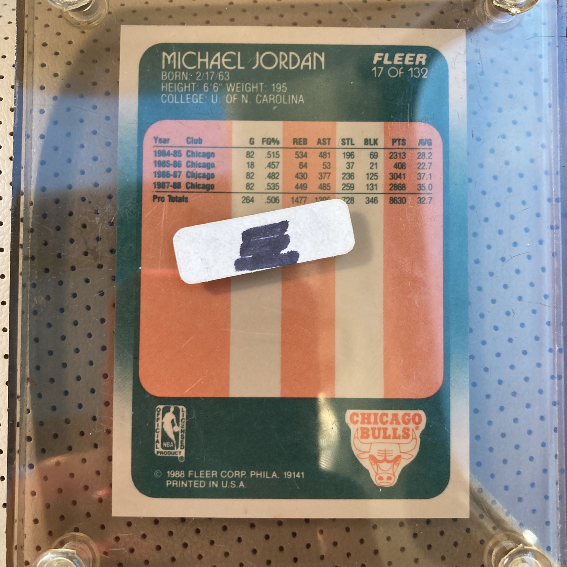 Michael Jordan Basketball Card Fleer 1988
