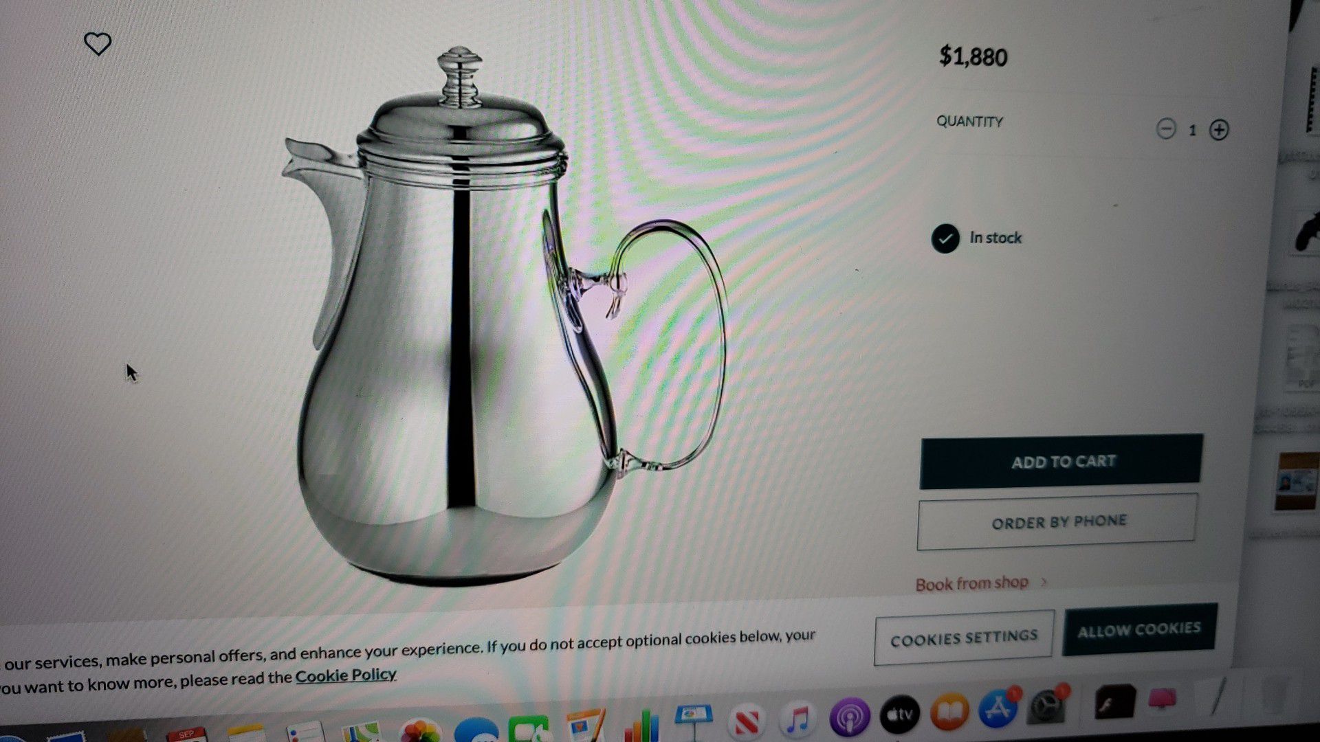 Christofle silver coffee pot. New